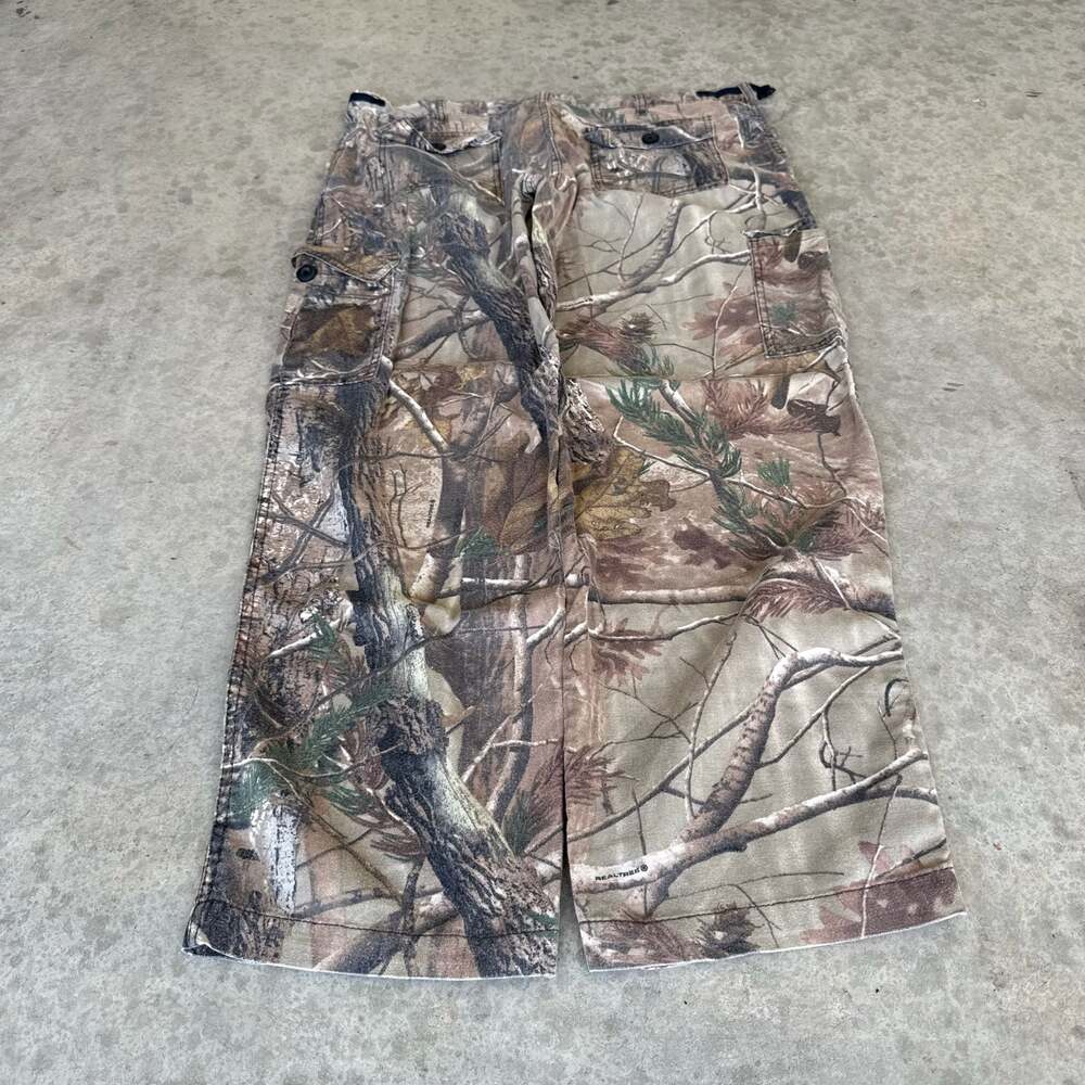 Vintage Game Winner Realtree Camo Cargo Pants Mens Size Large Hunting Tree Woods